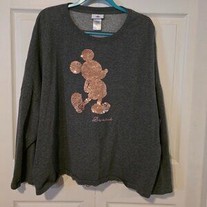 NWOT Disney Women's Gray Sweatshirt with Sequin Design